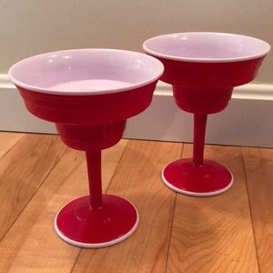 Pair of “Red Solo Cup” Margarita Glasses